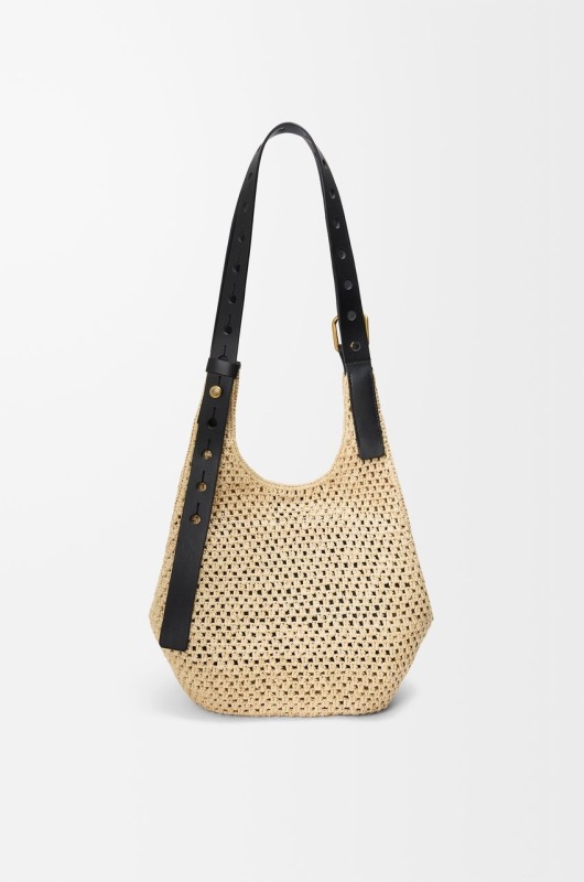 Loewe Small Punch Hole Hobo Raffia Natural For Women 43cm/17in – A914W86X01