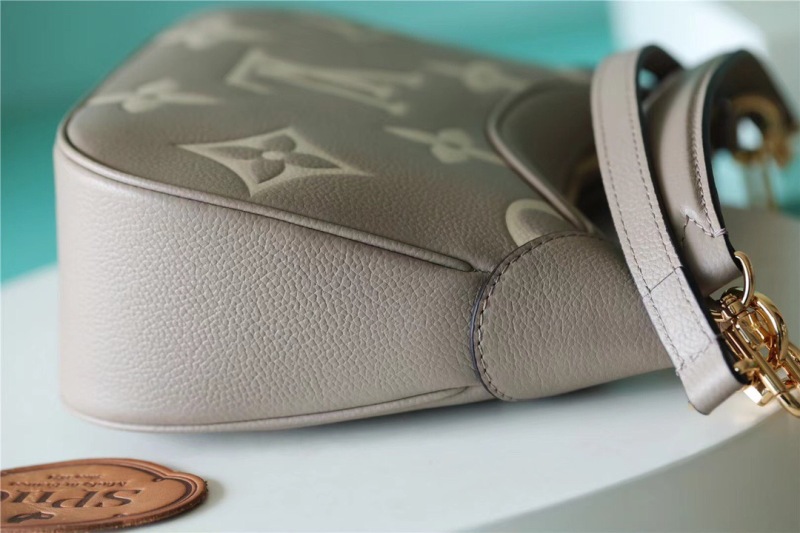 Louis Vuitton Bagatelle Monogram Empreinte Tourterelle Gray / Creme Beige For Women, Women’s Handbags, Shoulder And Crossbody Bags 22cm/8.7in LV M46112