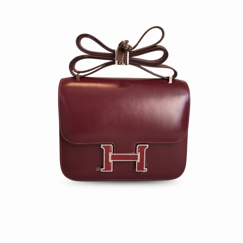 Hermes Constance Burgundy For Women Silver Toned Hardware 7.4in/19cm