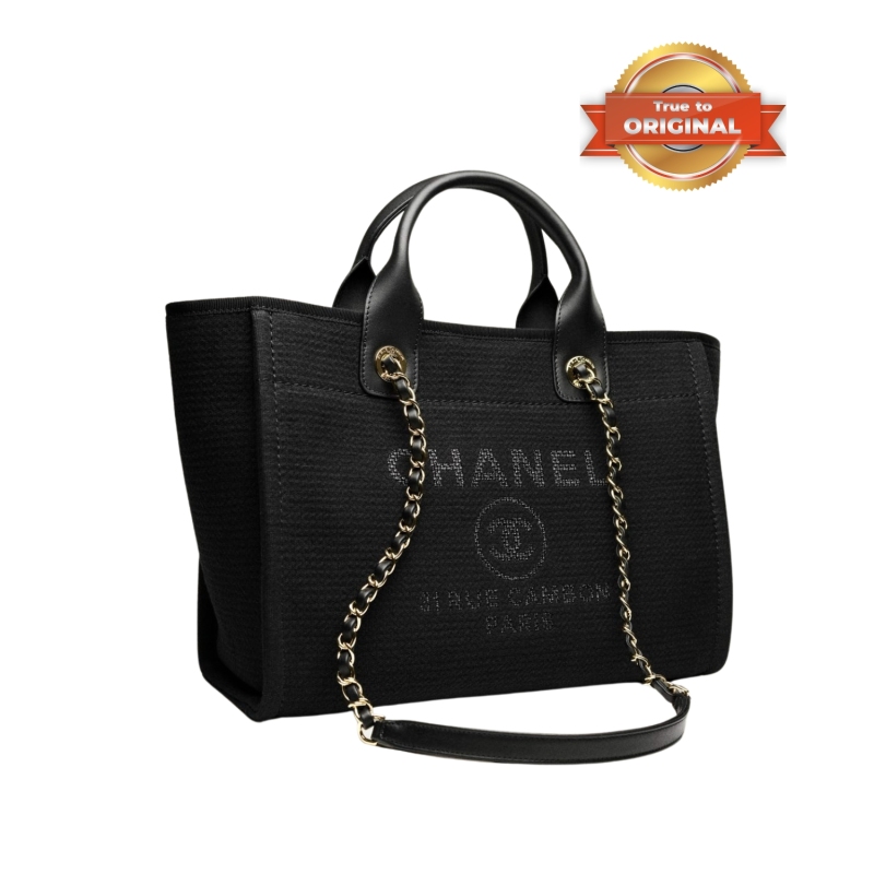 [True-to-ORIGINAL] Chanel Small Shopping Bag Black For Women 15.2in/39cm AS3257 B08435 94305