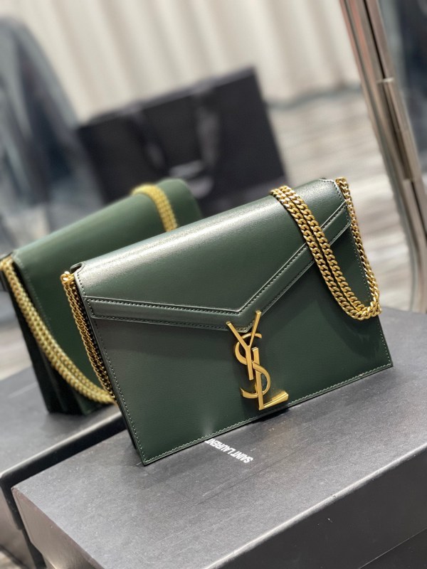 Saint Laurent Cassandra Medium Chain Bag Black/White/Red/Green/Burgundy For Women‎ 8.6in/22cm