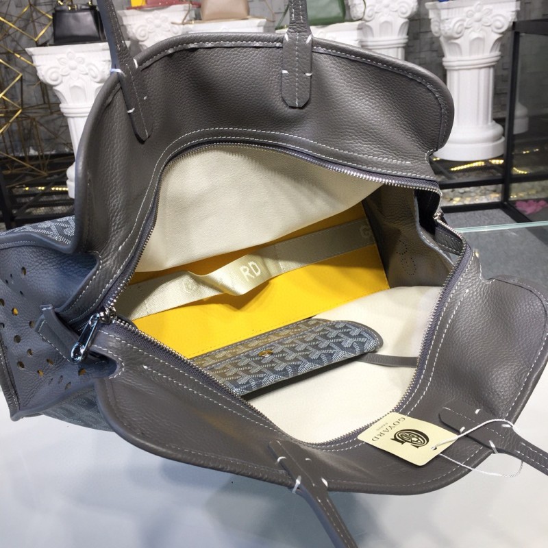 Goyard Hardy PM Bag Grey/Dark Blue/Brown For Women‎ 15.7in/40cm HARDY2PMLTY07CG07P