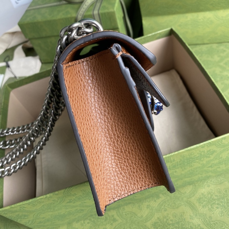Gucci Dionysus Small Shoulder Bag Dark Blue And Ivory Eco Washed Organic GG Jacquard Deni For Women 11in/28cm 400249 2KQFN 4483