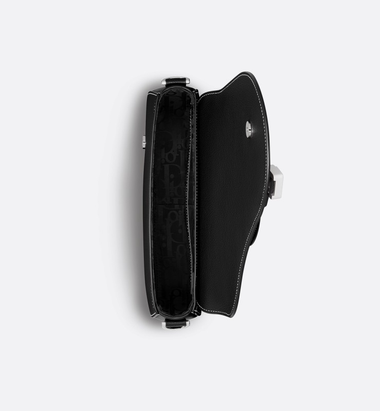 Dior Saddle Messenger Bag Black For Men 9.5 Inches/ 24 Cm 1ADPO325YKK_H00N
