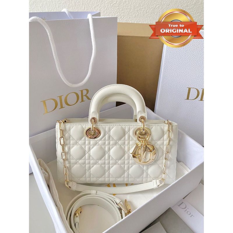 [True-to-ORIGINAL] Christian Dior Lady D-Joy Bag White For Women 10.2in/26cm