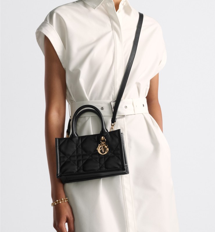 Dior Mini Dior Book Tote Black For Women 8.5 Inches/ 21.5 Cm S5573OWHP_M900