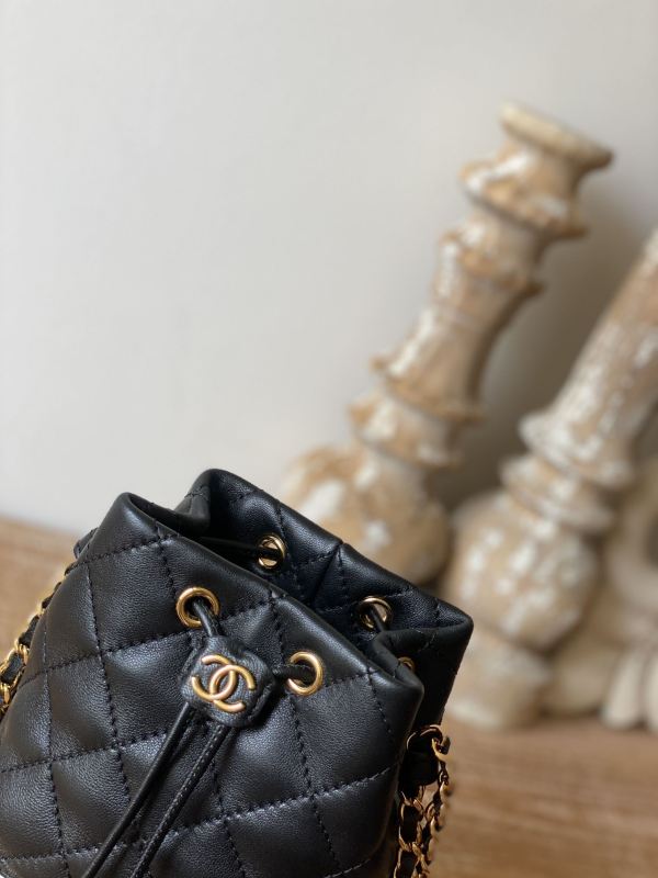 Chanel Chain Bucket Black For Women 5.5 in / 14 cm