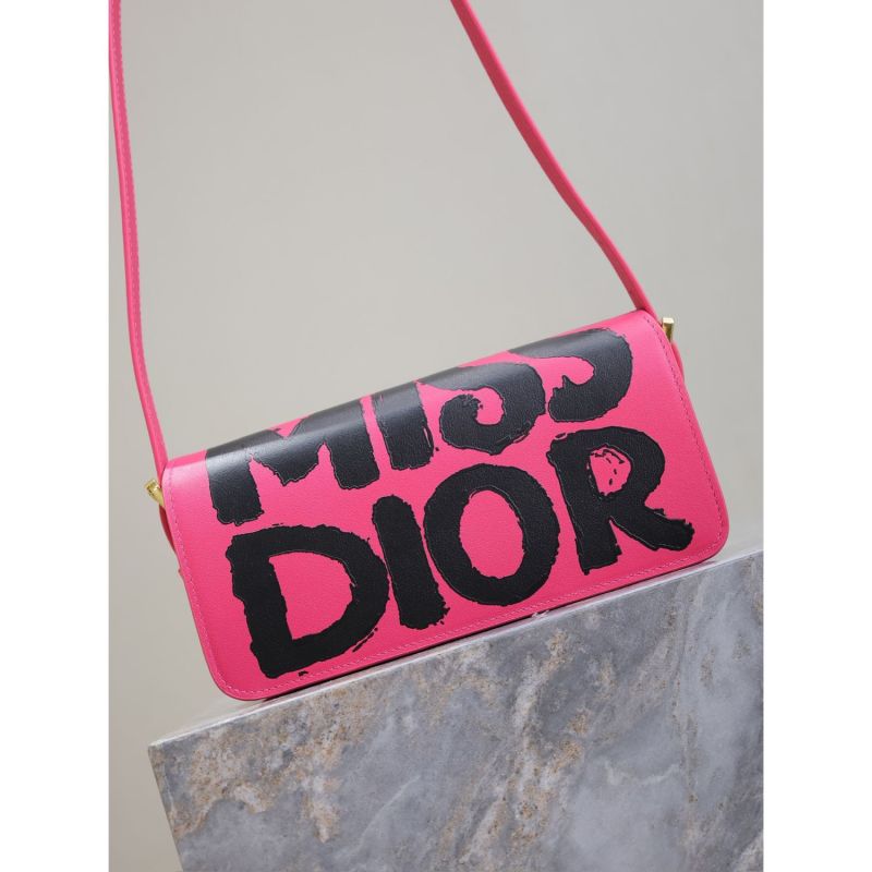 Miss Dior Flap Bag Fuchsia and Black For Women 22cm/8.5in  – M2610UZCJ_M929