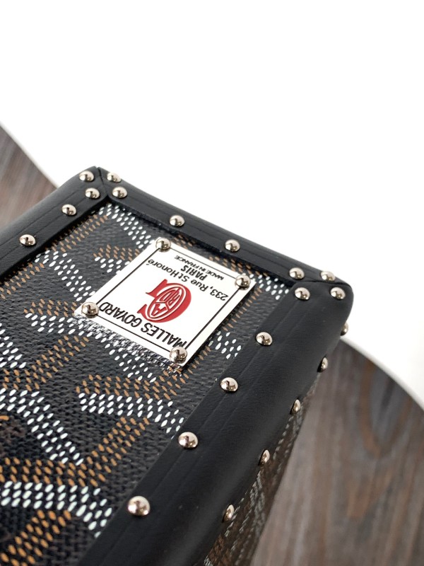 Goyard Cassette Trunk Bag Black For Women‎ 5.9in/15cm CASSETPMLTY01CL01P