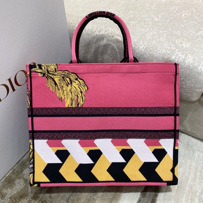 Christian Dior Large Dior Book Tote Multicolor Toile de Jouy Zoom Pop Embroidery, Fuchsia Pink, For Women Women’s Handbags, 41cm CD M1286ZROH_M929