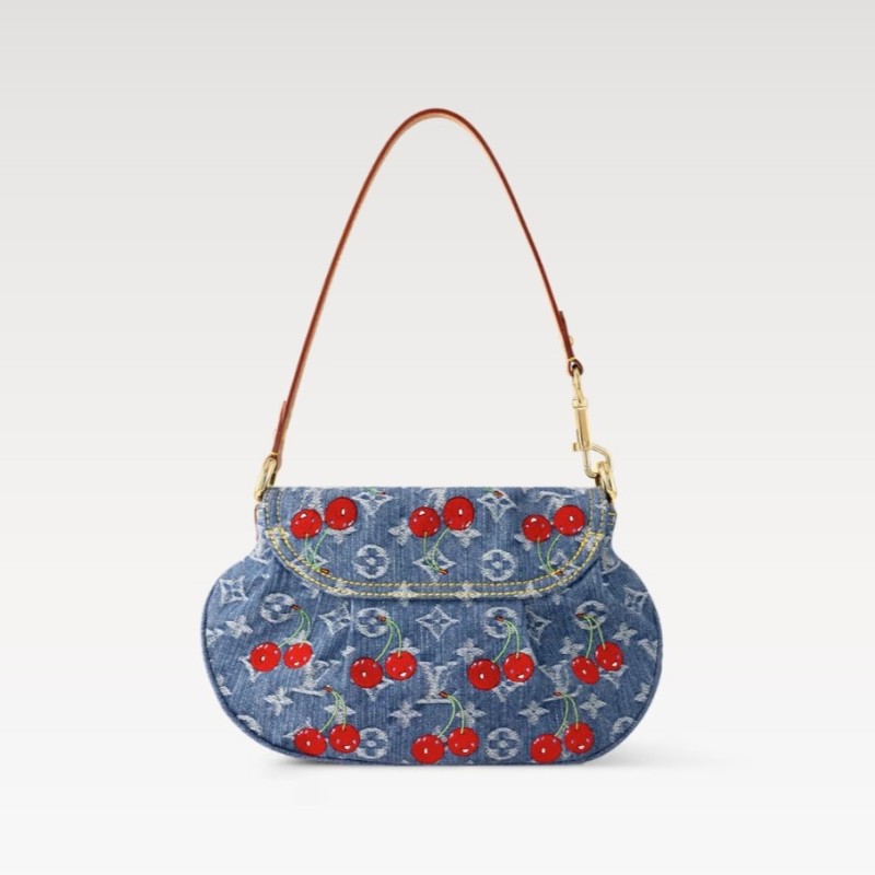 [True-to-ORIGINAL] Louis Vuitton LV x TM Sunset Monogram Cherry Denim For Women 10.6in/27cm M13680