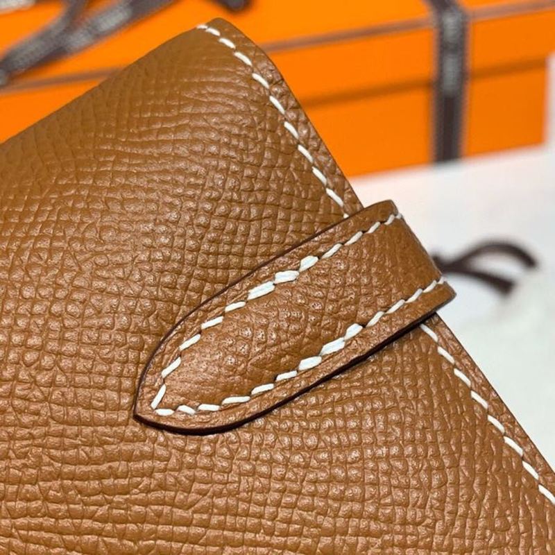 Hermes Kelly Wallet To Go Woc Brown With Gold Toned Hardware Bag For Women 8.2in/21cm