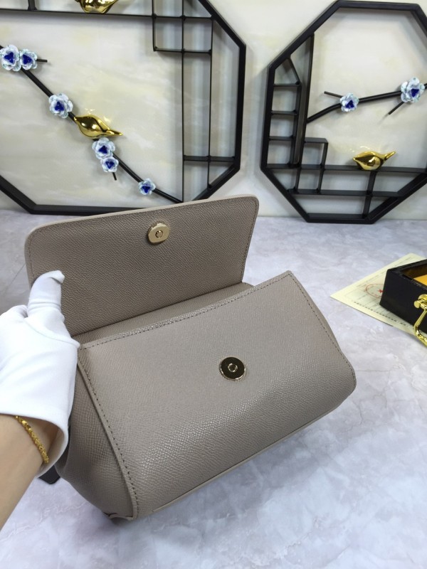 Dolce & Gabbana Medium Sicily Handbag In Dauphine Grey For Women 10.2in/26cm DG BB4347A100187195