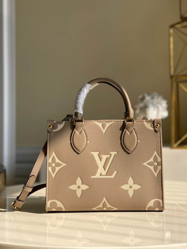 Louis Vuitton OnTheGo PM Tote Bag Monogram Empreinte Beige/Cream M45779