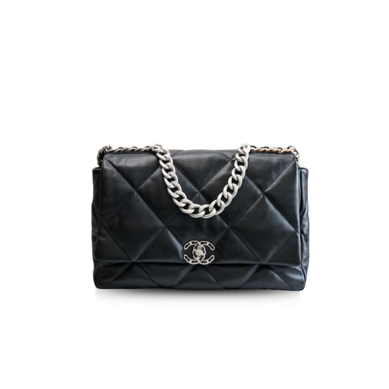 Chanel 19 Maxi Handbag Black For Women 14in/36cm