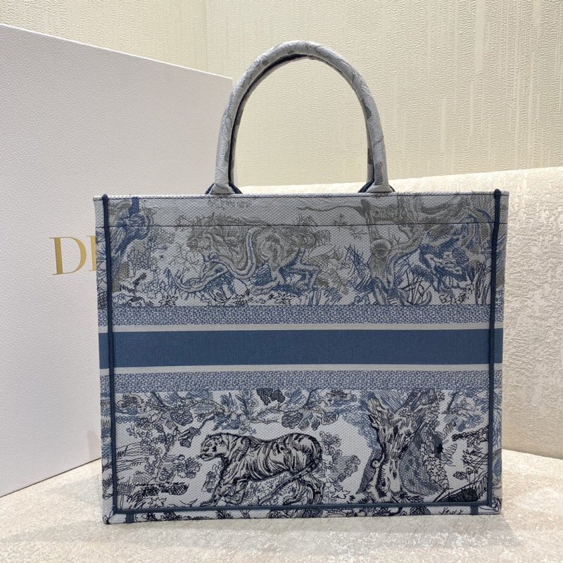 Christian Dior Large Dior Book Tote Blue and White Cornely Embroidery, Blue, For Women Women’s Handbags, Shoulder Bags, 42cm CD M1286ZRGO_M928