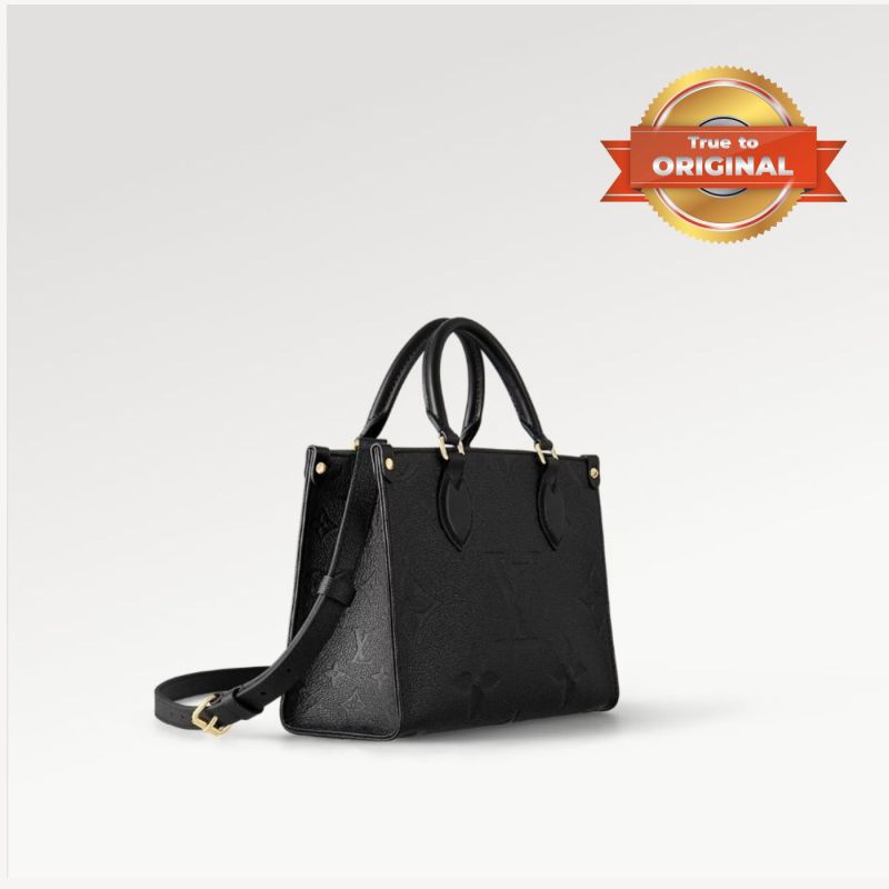 [True-to-ORIGINAL] Louis Vuitton OnTheGo PM Tote Bag Black For Women 9.8in/25cm LV M45653