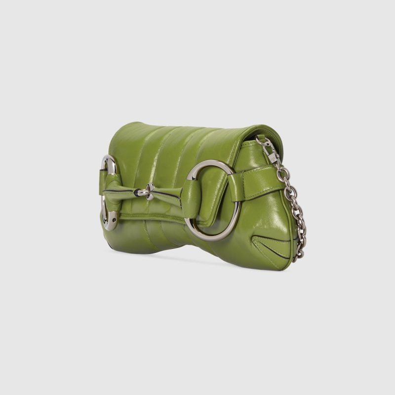 Gucci Horsebit Chain Medium Shoulder Bag Green For Women 15 Inches/ 38 Cm 764255 AACU1 3506