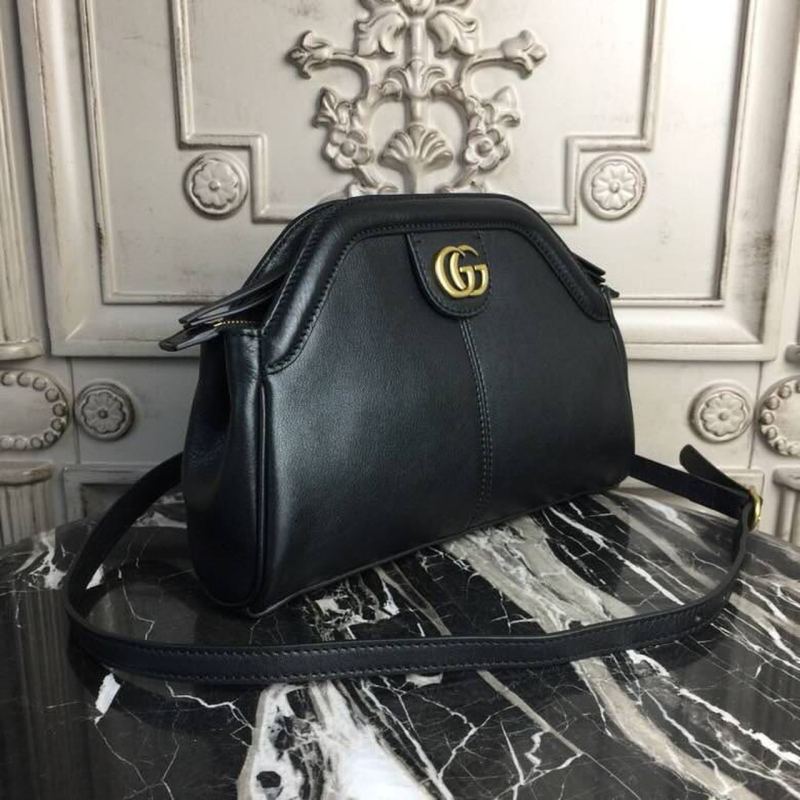 Gucci RE(BELLE) Medium Top Handle Bag Black For Women 10.7in/27cm GG
