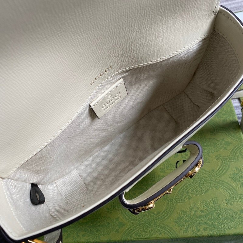 Gucci Horsebit 1955 Mini Bag White For Women, Women’s Bags 8in/21cm GG 658574 18YSG 9068
