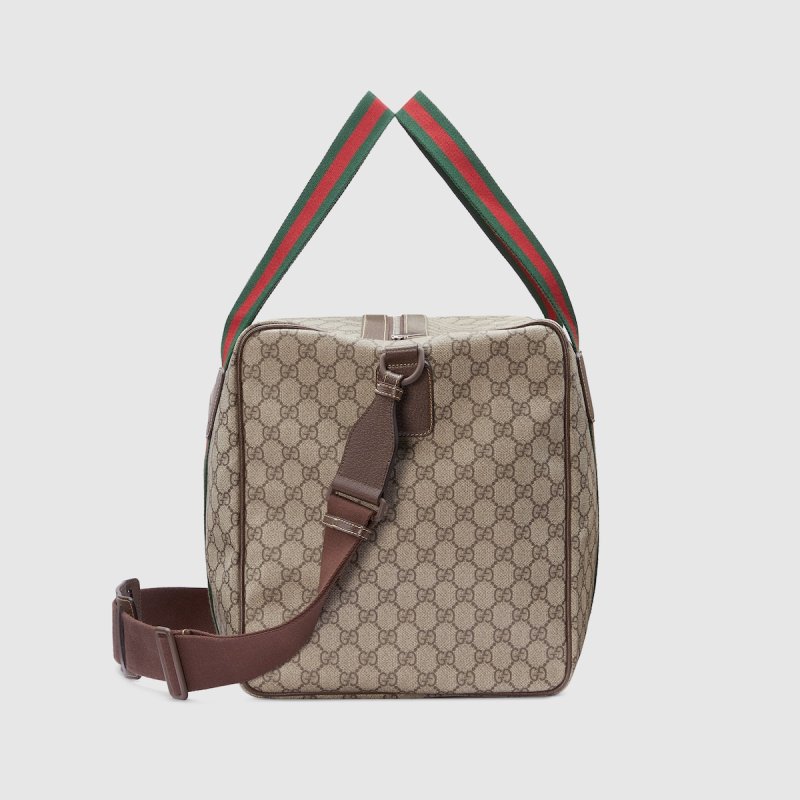 Gucci Medium Duffle Bag With Web Beige 17.9 In/ 45.5 Cm 758664 FACK7 9768