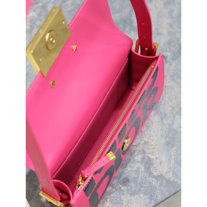 Miss Dior Flap Bag Fuchsia and Black For Women 22cm/8.5in  – M2610UZCJ_M929