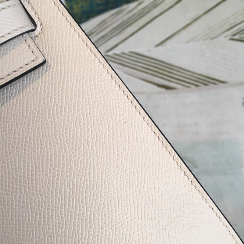 Hermes Kelly Light Gray For Women Gold Toned Hardware 10in/25cm