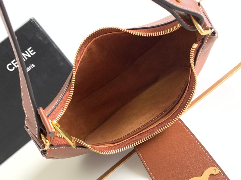 Celine Ava Triomphe Soft Bag Brown For Women 24.5cm / 10in 114493DGQ.04LU