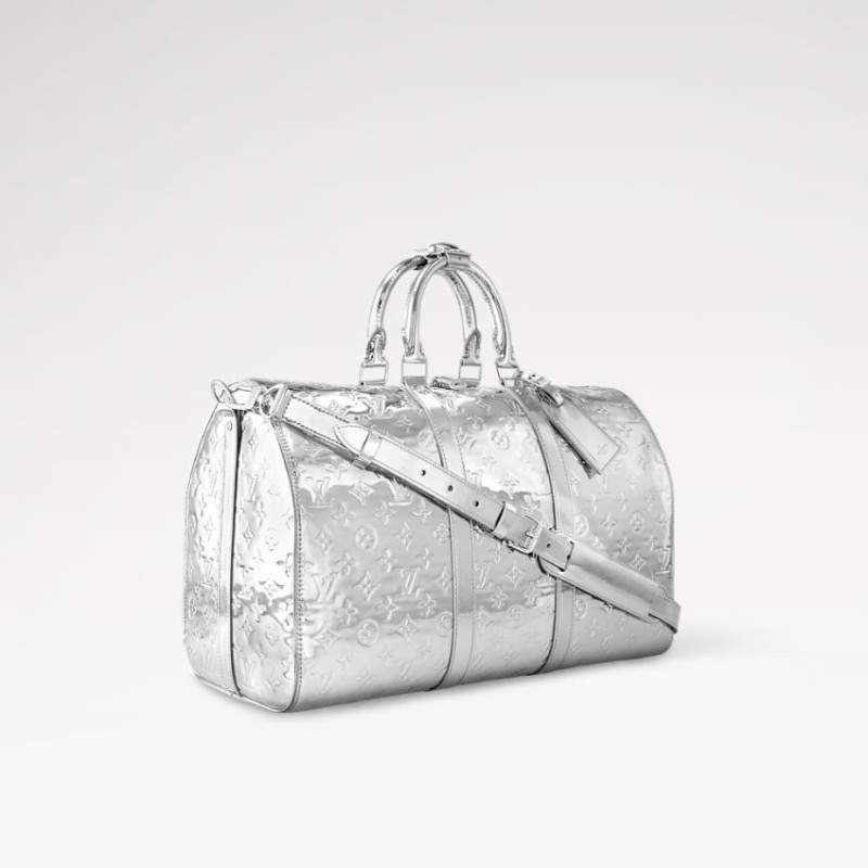 Louis Vuitton Keepall Bandoulière 45 Silver 17.7in/45cm M12858