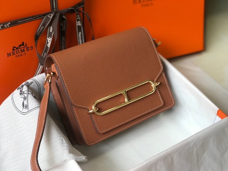 Hermes Mini Evercolor Sac Roulis 19 Brown For Women, Women’s Handbags, Shoulder Bags 7.5in/19cm