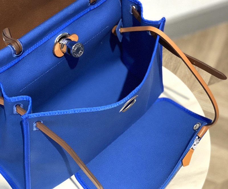 Hermes Herbag Zip Bag Blue, Silver Toned Hardware Bag For Women, Women’s Handbags, Shoulder Bags 12.2in/31cm
