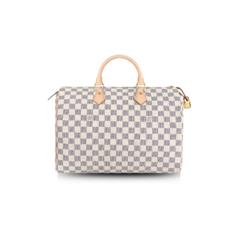 Louis Vuitton Speedy 35 Damier Azur Canvas For Women, Women’s Handbags 13.8in/35cm LV N41369