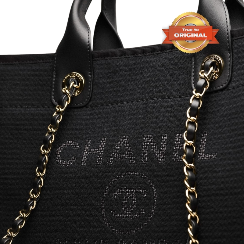 [True-to-ORIGINAL] Chanel Small Shopping Bag Black For Women 15.2in/39cm AS3257 B08435 94305