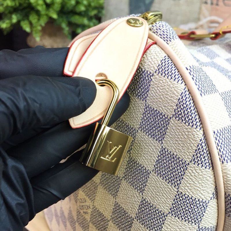 Louis Vuitton Speedy 35 Damier Azur Canvas For Women, Women’s Handbags 13.8in/35cm LV N41369