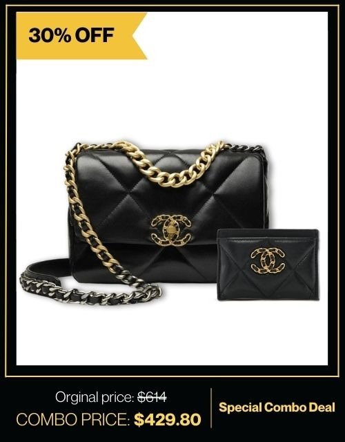 Exclusive Set Chanel: 19 HandBag + Card Holder Wallet