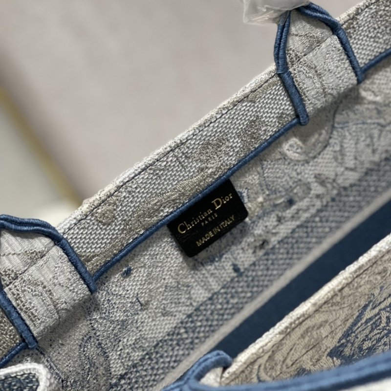 Christian Dior Medium Dior Book Tote Blue Toile de Jouy Reverse Embroidery, Blue, For Women Women’s Handbags, Shoulder Bags, 36cm CD M1296ZRGO_M928