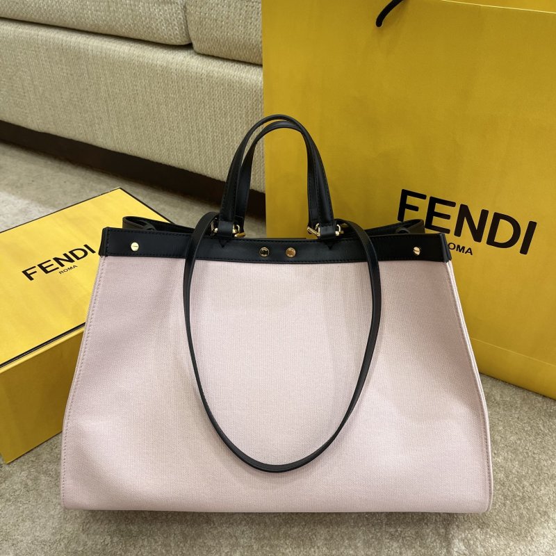 Fendi Peekaboo X-tote Bag Pink Canvas For Women, Women’s Handbags, Shoulder Bags 16.1in/41cm FF 8BH374