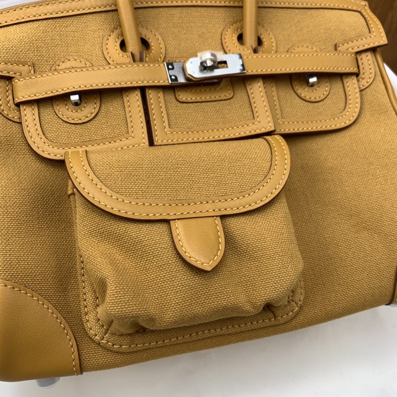 Hermes Birkin Cargo 25 Beige, Silver Toned Hardware Bag For Women, Women’s Handbags, Shoulder Bags 9.8in/25cm