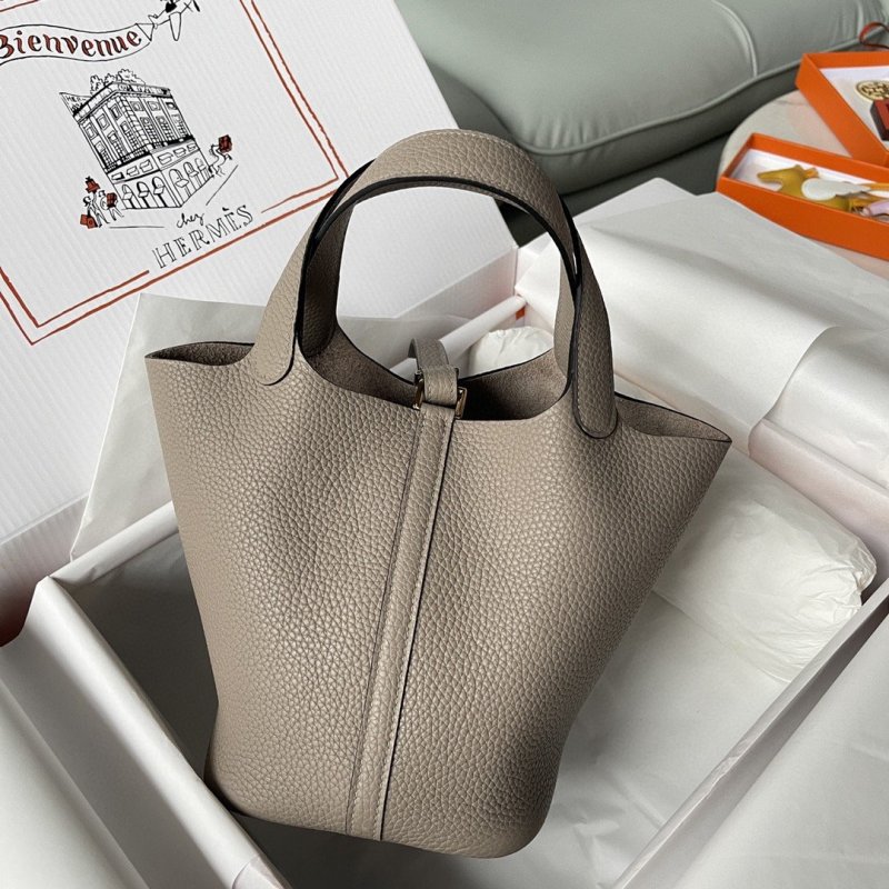 Hermes Picotin Lock 18 Bag Greige For Women, Women’s Handbags 7.1in/18cm