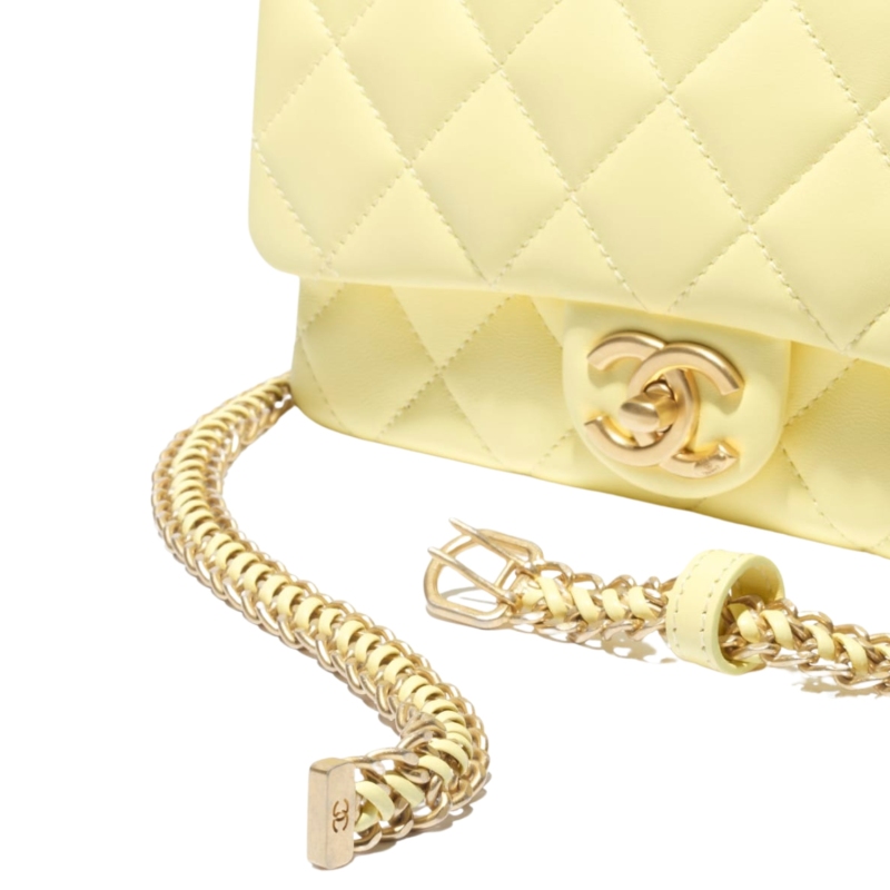 Chanel Small Flap Bag Light Yellow 8.3in/21cm For Women AS5420-B19727-NAAUK