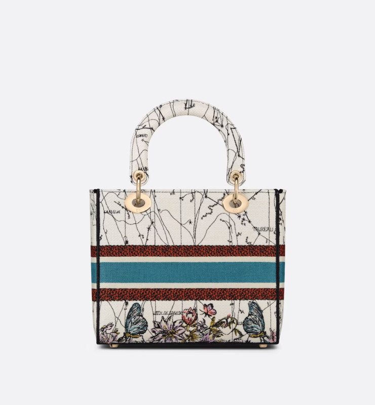 Christian Dior Mini Lady D-Lite Latte Multicolor For Women M0565ORHP_M941- 9.5 Inches/ 24 Cm