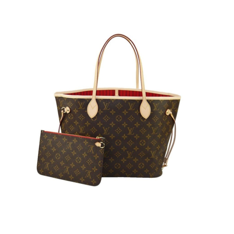 Louis Vuitton Neverfull MM Monogram Canvas Red For Women, Women’s Handbags, Shoulder Bags 12.6in/31cm LV M46987