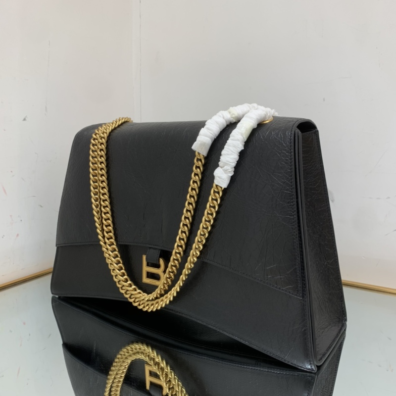 Balenciaga Crush Large Chain Bag In Black For Women 15.7in/ 40cm 716332210IT1000
