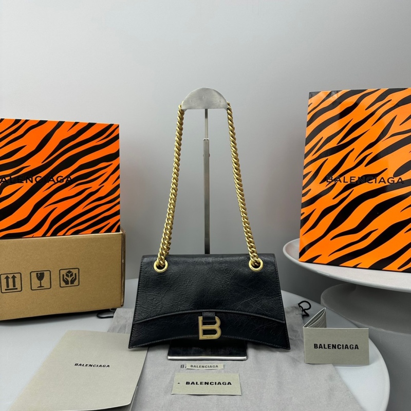 Balenciaga Crush Small Chain Bag Black For Women‎ 9.8in/25cm 716351210IT1000