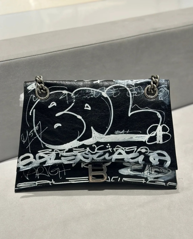 Balenciaga Crush Old School Bag Black For Women‎ 12.2in/30.9cm