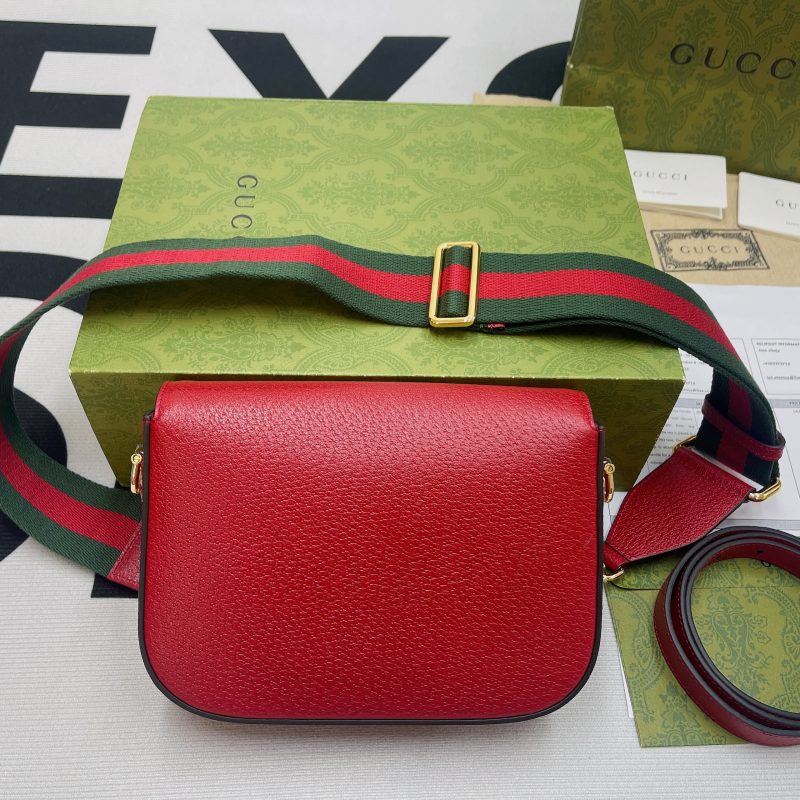 Gucci x Adidas Horsebit 1955 Mini Bag Red For Women, Women’s Bags 8.1in/21cm GG 658574 U3ZDG 6563