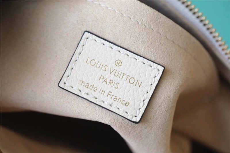 Louis Vuitton Bagatelle Monogram Empreinte Creme Beige For Women, Women’s Handbags, Shoulder And Crossbody Bags 22cm/8.7in LV M46099