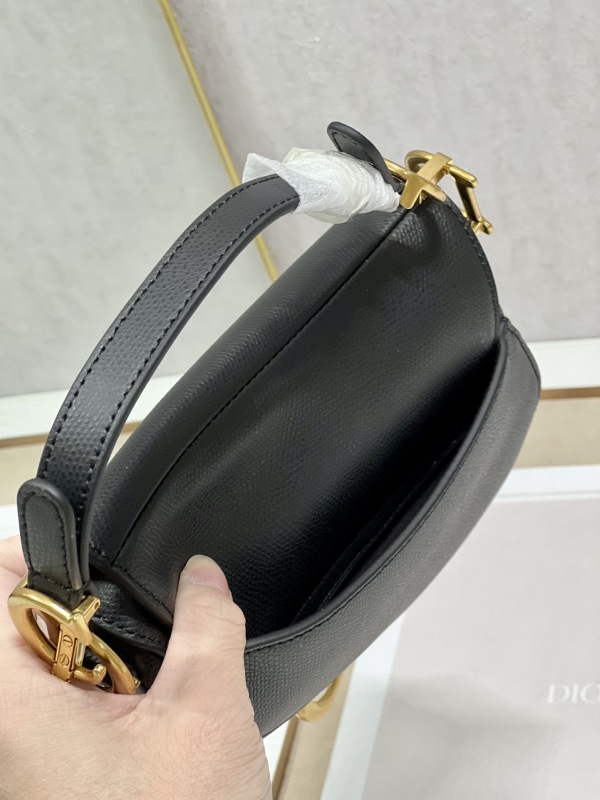 Dior Christian Dior Mini Saddle Bag With Strap Black For Women 7.5in/19cm