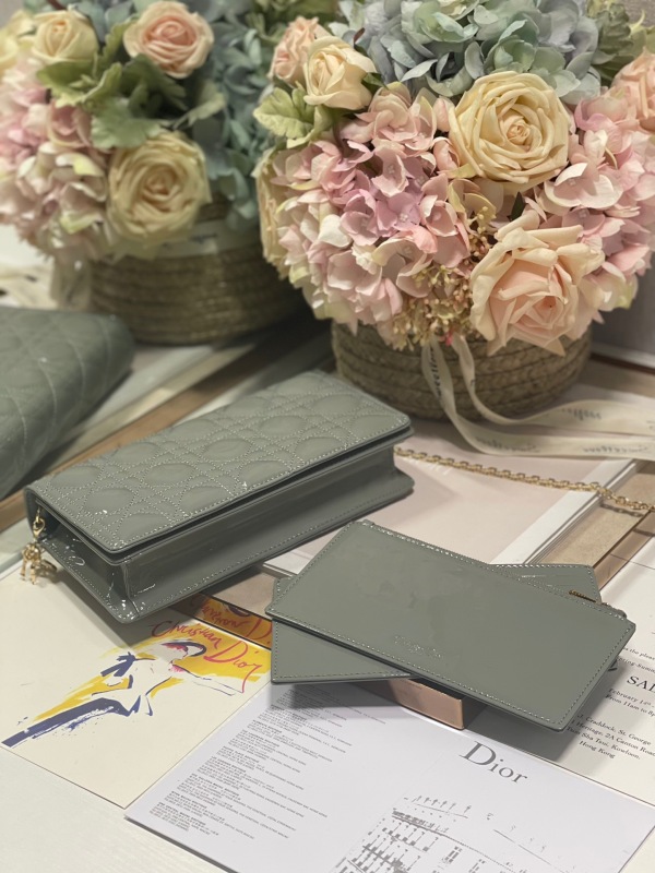 Christian Dior Lady Dior Pouch Gray, For Women, Women’s Handbags 8.5in/21.5cm CD S0204OVRB_M41G
