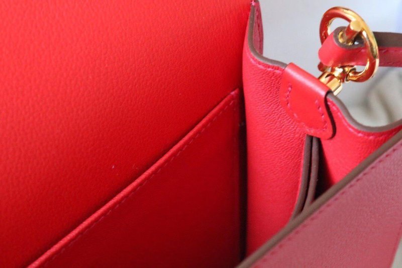 Hermes Evercolor Sac Roulis 23 Red For Women, Women’s Handbags, Shoulder Bags 9in/23cm